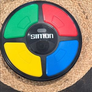 Simons Portable Electronic Game - Black with Red, Green, Blue, Yellow Buttons
